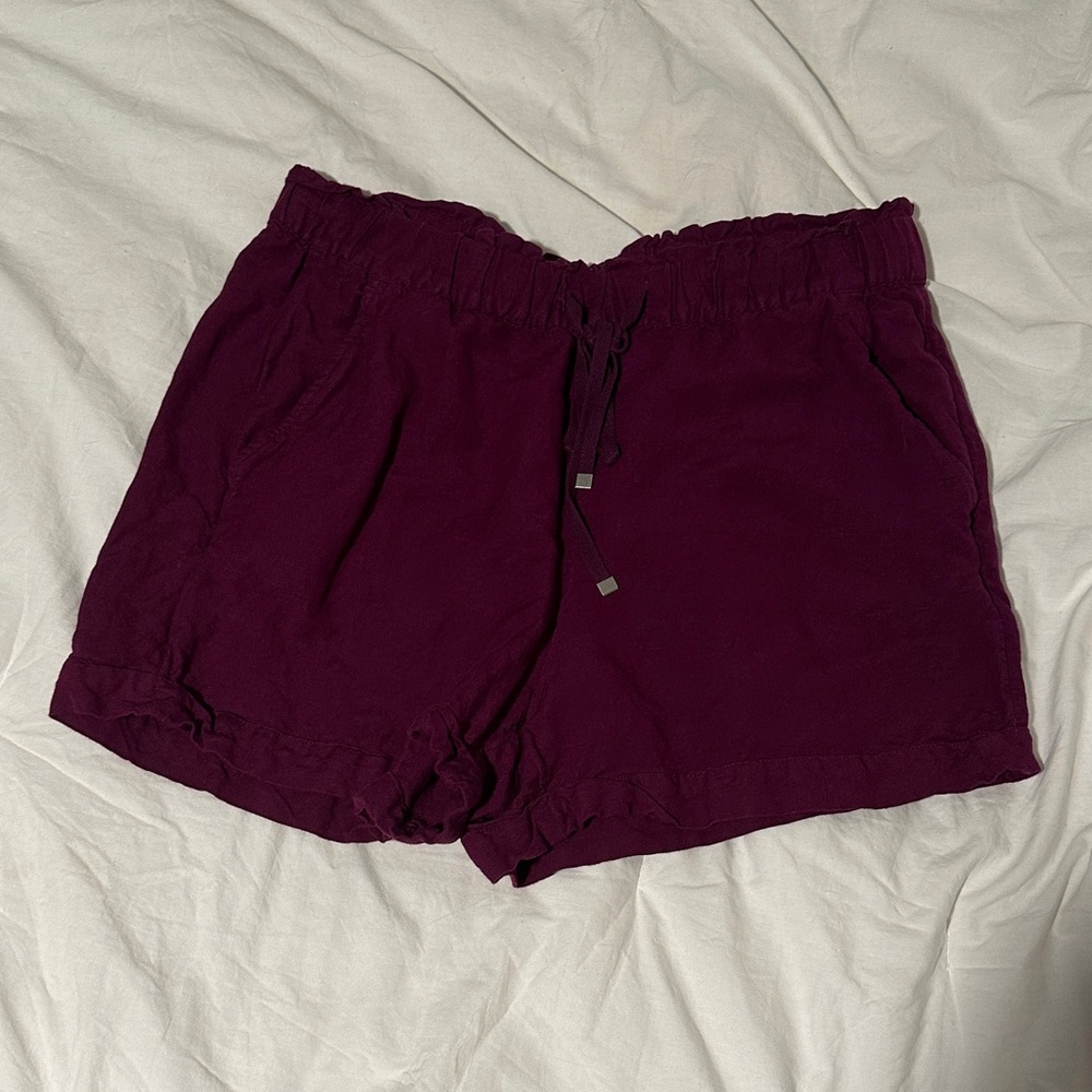 LOFT Women's Purple Linen Shorts